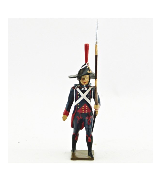 fantassin du 1er Rgt de Pontonniers (dits du Rhin) avec fusil sur l'épaule