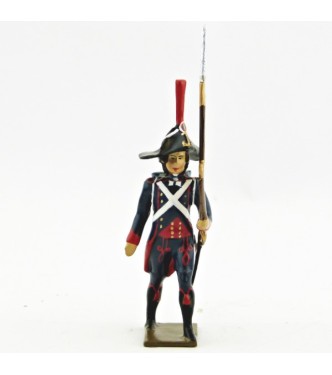 fantassin du 1er Rgt de Pontonniers (dits du Rhin) avec fusil sur l'épaule