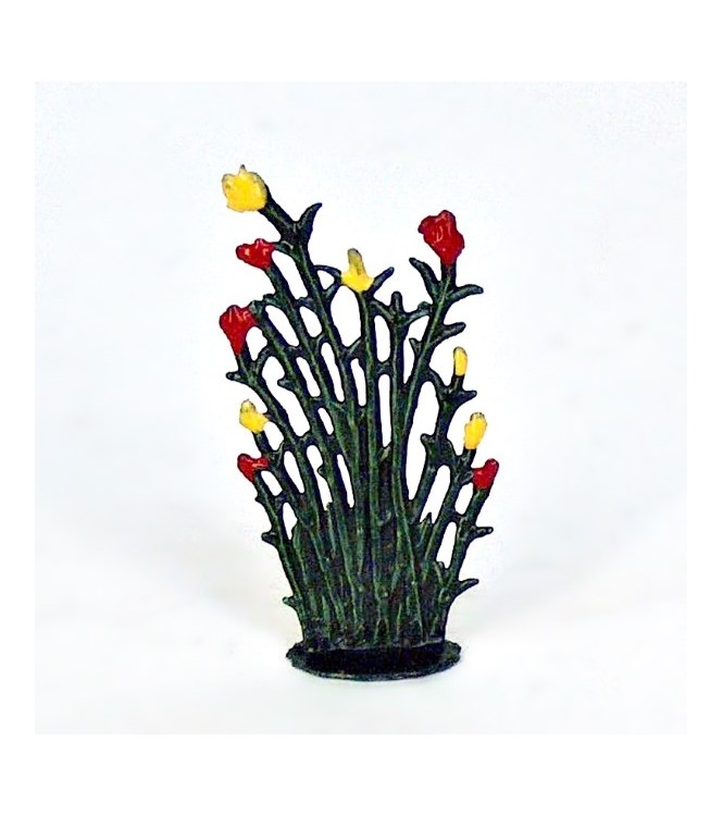 Petit roseaux fleurs rouge jaune (h. 4 cm)