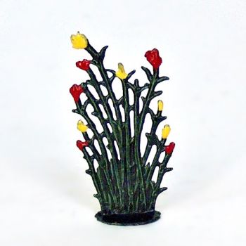 Petit roseaux fleurs rouge jaune (h. 4 cm)