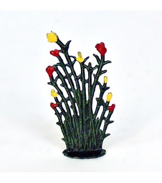 Petit roseaux fleurs rouge jaune (h. 4 cm)