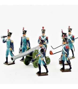 Canonniers garde-côtes, ensemble de 7 artilleurs   canon