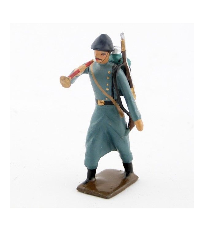 clairon de l'infanterie de ligne en capote bleu horizon