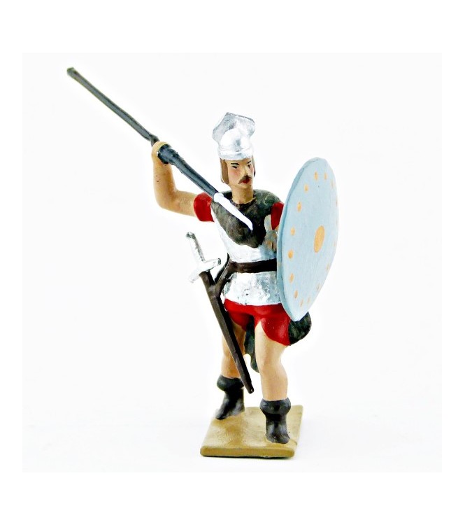 gaulois avec lance en l'air et bouclier