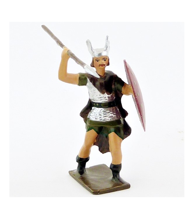 gaulois avec lance en l'air et bouclier