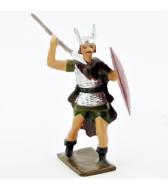 gaulois avec lance en l'air et bouclier