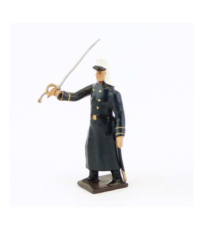 officier de la légion tenue bleue en capote (Maroc, 1910) à l'assaut