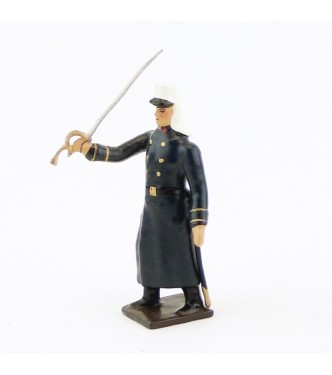 officier de la légion tenue bleue en capote (Maroc, 1910) à l'assaut