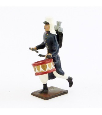 tambour de la légion tenue bleue en capote (Maroc, 1910) à l'assaut