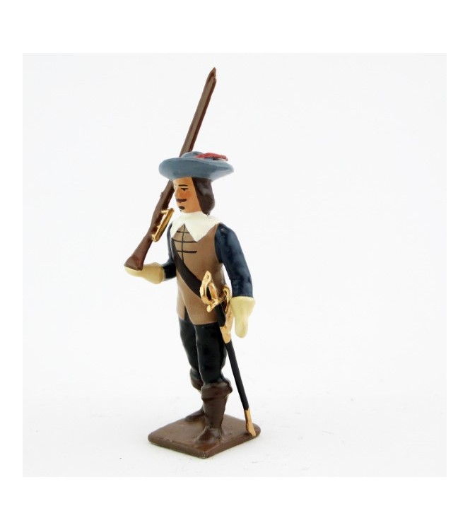 mousquetaire avec fusil sur l'épaule