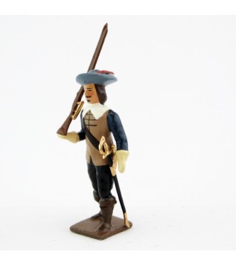 mousquetaire avec fusil sur l'épaule