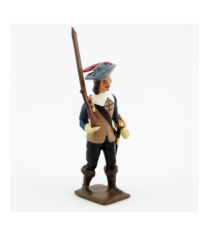 mousquetaire avec fusil sur l'épaule