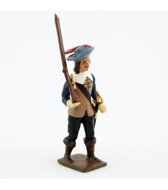 mousquetaire avec fusil sur l'épaule