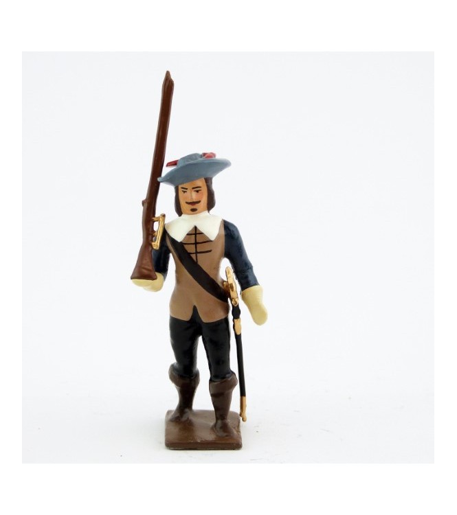 mousquetaire avec fusil sur l'épaule