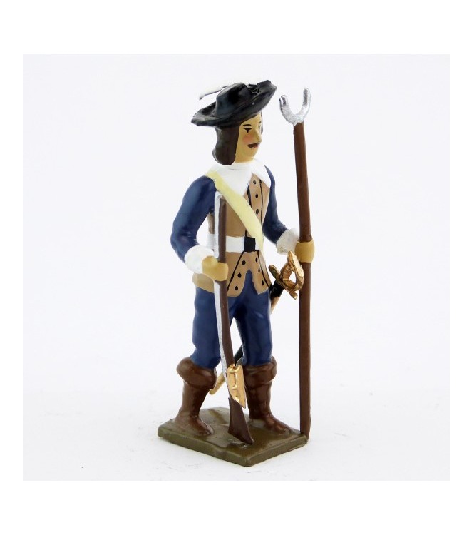 mousquetaire avec mousquet et porte-mousquet (tenue bleu foncé)