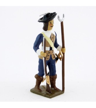 mousquetaire avec mousquet et porte-mousquet (tenue bleu foncé)