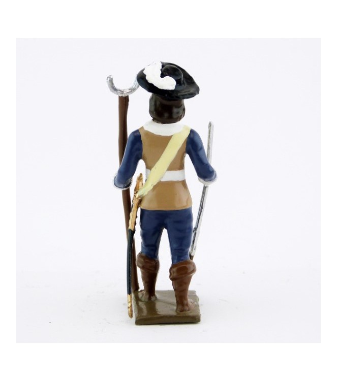 mousquetaire avec mousquet et porte-mousquet (tenue bleu foncé)