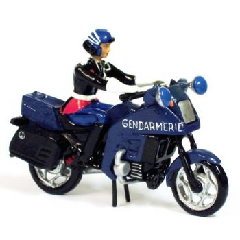 motard de gendarmerie en tenue d'honneur (vareuse) sur moto BMW K75RT