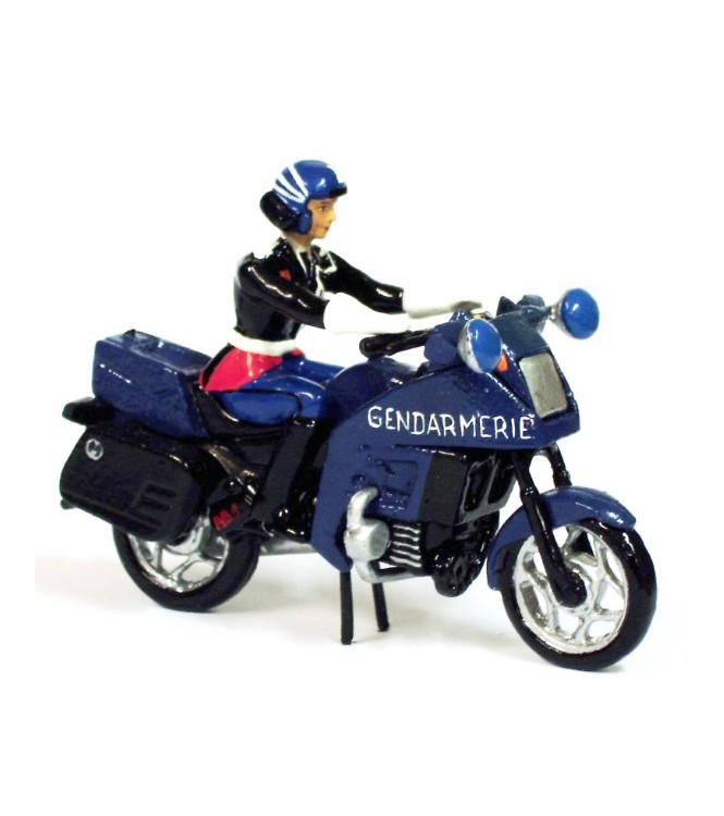 motard de gendarmerie en tenue d'honneur (vareuse) sur moto BMW K75RT