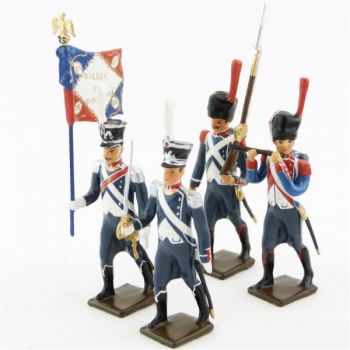 25e régiment d'Infanterie légère, ensemble de 4 figurines