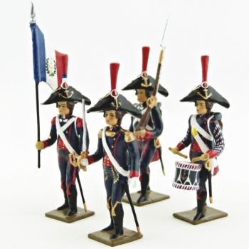 Pontonniers du Rhin (1792), ensemble de 4 figurines