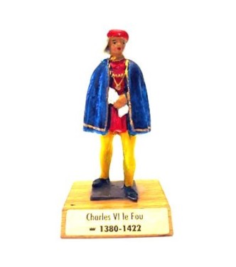 Charles VI le Fou sur socle bois