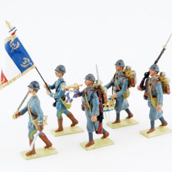 ensemble de 5 figurines de l’Infanterie de ligne Bleu Horizon (collection LG)