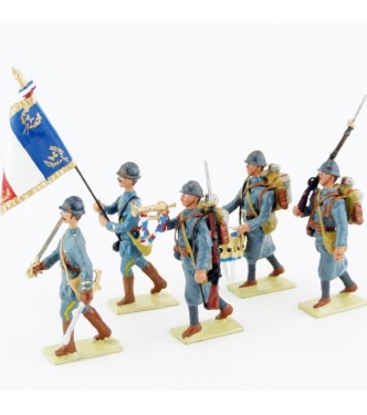 ensemble de 5 figurines de l’Infanterie de ligne Bleu Horizon (collection LG)