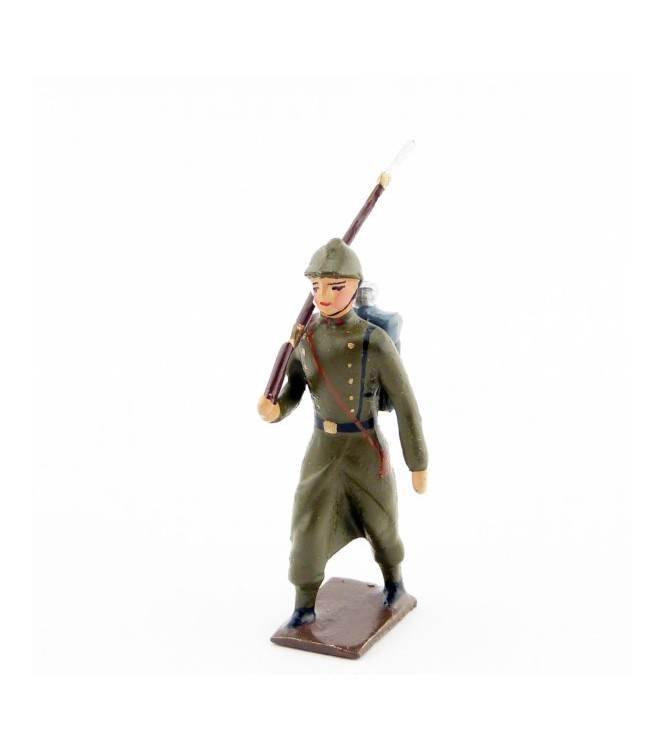 fantassin de l'infanterie de ligne en capote kaki (1921-1945)