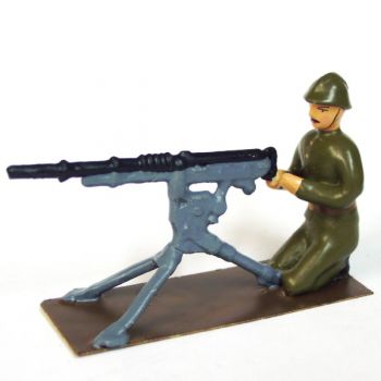 mitrailleur en tenue kaki (1921-1945) + mitrailleuse Hotchkiss
