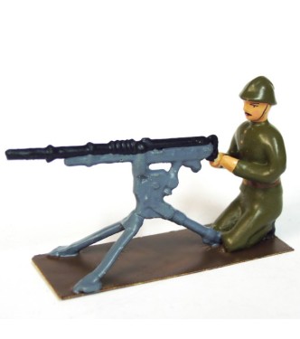 mitrailleur en tenue kaki (1921-1945) + mitrailleuse Hotchkiss