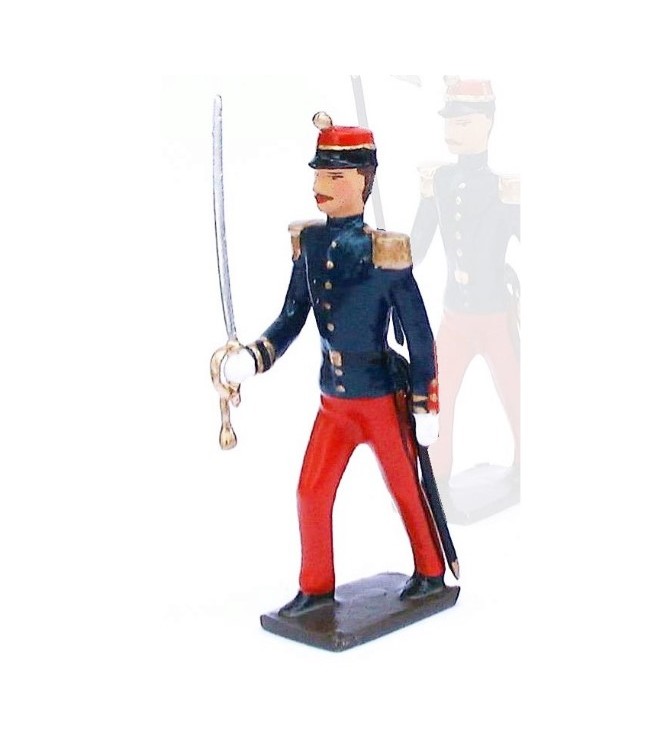 officier de l'infanterie de ligne en tunique, pantalon garance