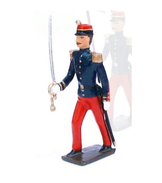 officier de l'infanterie de ligne en tunique, pantalon garance