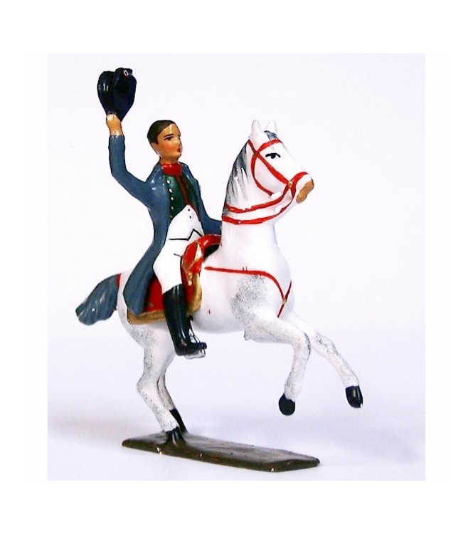 Napoléon levant son bicorne, sur cheval cabré