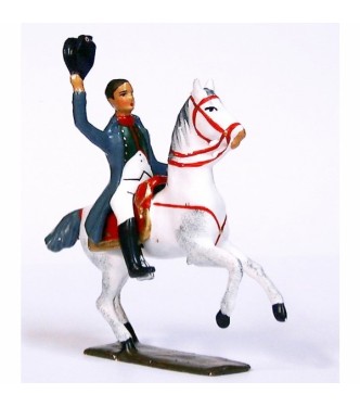 Napoléon levant son bicorne, sur cheval cabré