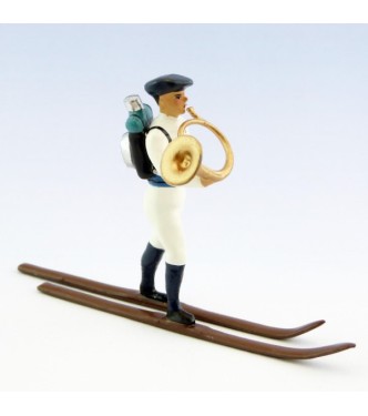 cor des chasseurs alpins en tenue d'hiver (blanc) à skis