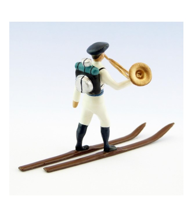 cor des chasseurs alpins en tenue d'hiver (blanc) à skis