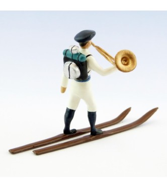 cor des chasseurs alpins en tenue d'hiver (blanc) à skis