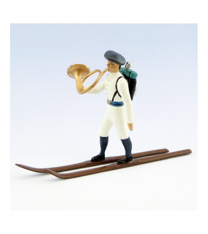 cor des chasseurs alpins en tenue d'hiver (blanc) à skis