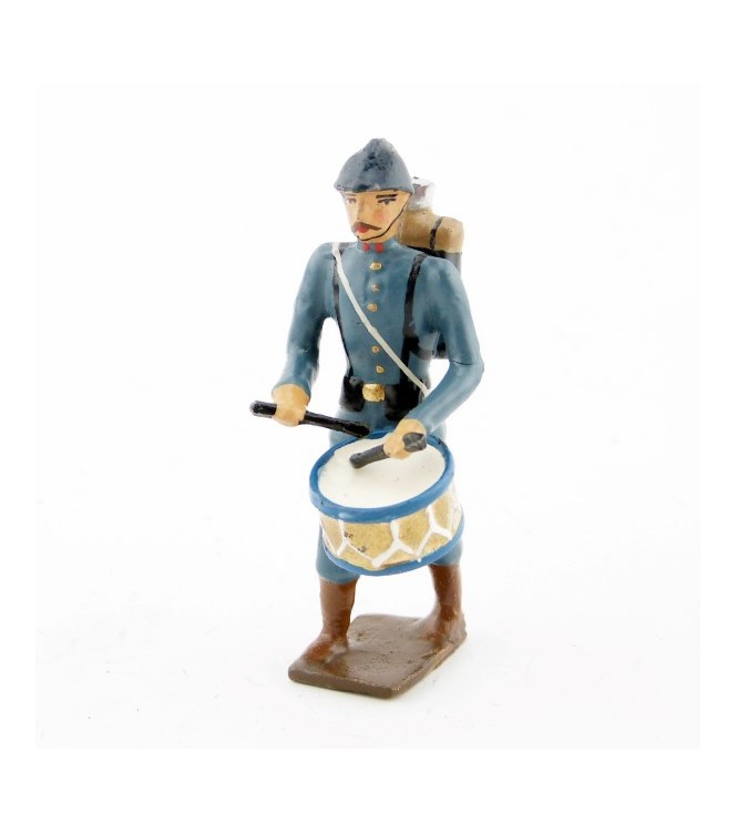 tambour de l'infanterie de ligne en tunique bleu horizon