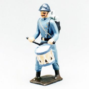 tambour de l'infanterie de ligne en capote bleu horizon