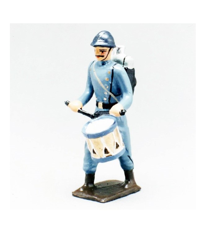 tambour de l'infanterie de ligne en capote bleu horizon