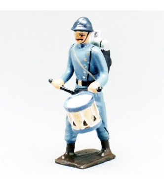 tambour de l'infanterie de ligne en capote bleu horizon