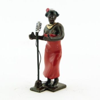chanteuse noire avec micro (diorama le Jazz) (JZ08)