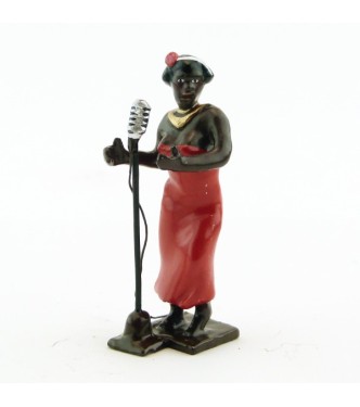 chanteuse noire avec micro (diorama le Jazz) (JZ08)