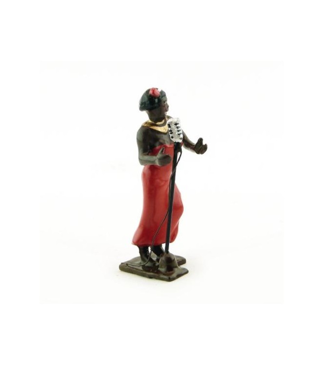 chanteuse noire avec micro (diorama le Jazz) (JZ08)