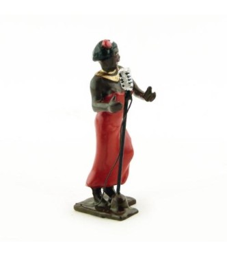 chanteuse noire avec micro (diorama le Jazz) (JZ08)