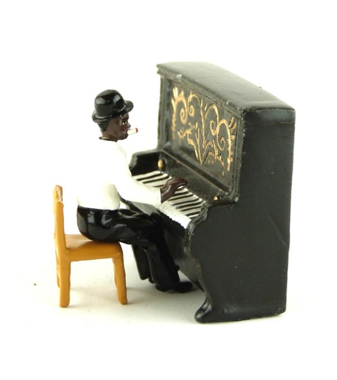 pianiste de Jazz et piano droit (diorama le Jazz) (JZ02)