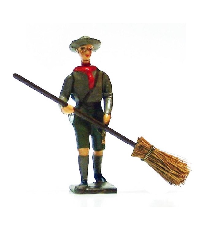 scout avec balai