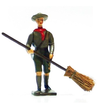 scout avec balai